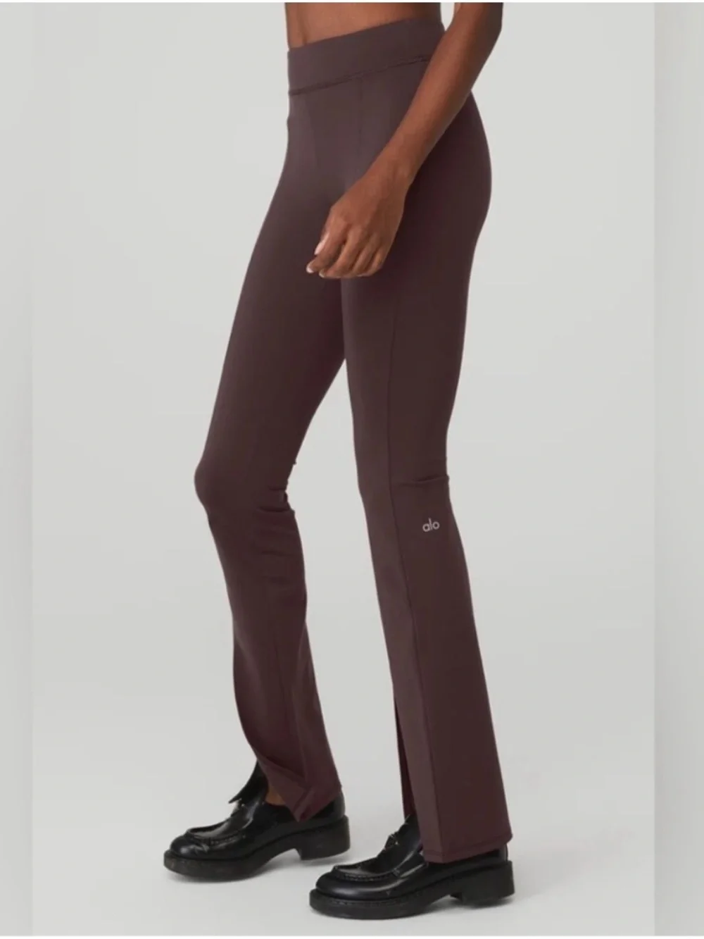 Alo Yoga Airbrush Brown Split-Hem Leggings